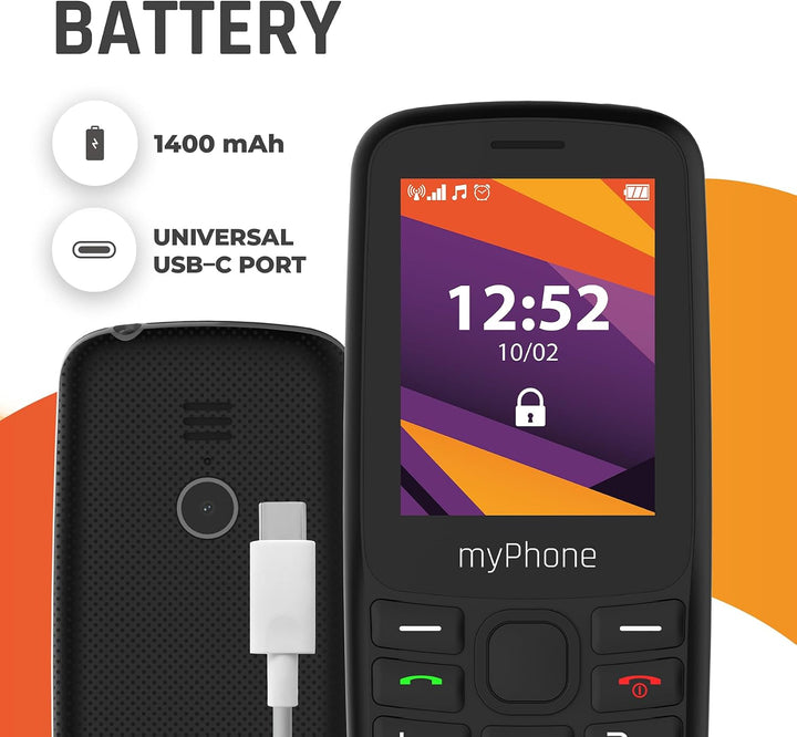 myPhone 6410 LTE 4G einfaches Telefon mit klarem Display und grossen Tasten, grosser 1400-mAh-Akku