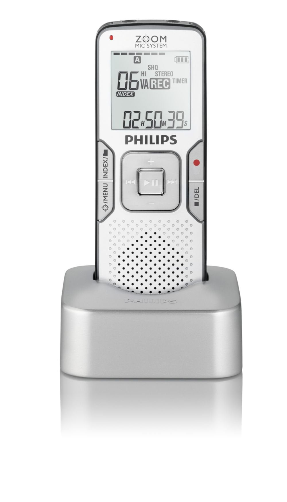 Philips LFH0868/00 Voice Tracer Digitaler Recorder Diktiergerät USB-Dockingstation mit Zoom Mic Syst