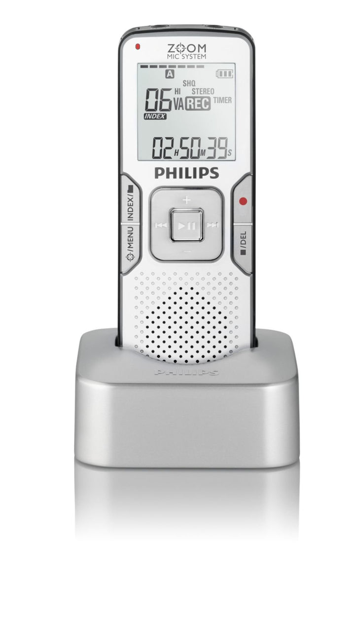 Philips LFH0868/00 Voice Tracer Digitaler Recorder Diktiergerät USB-Dockingstation mit Zoom Mic Syst