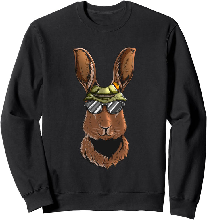 Hase mit Jägerhut Hasenjagt Jägeroutfit jagt fan Hasenkostüm Sweatshirt