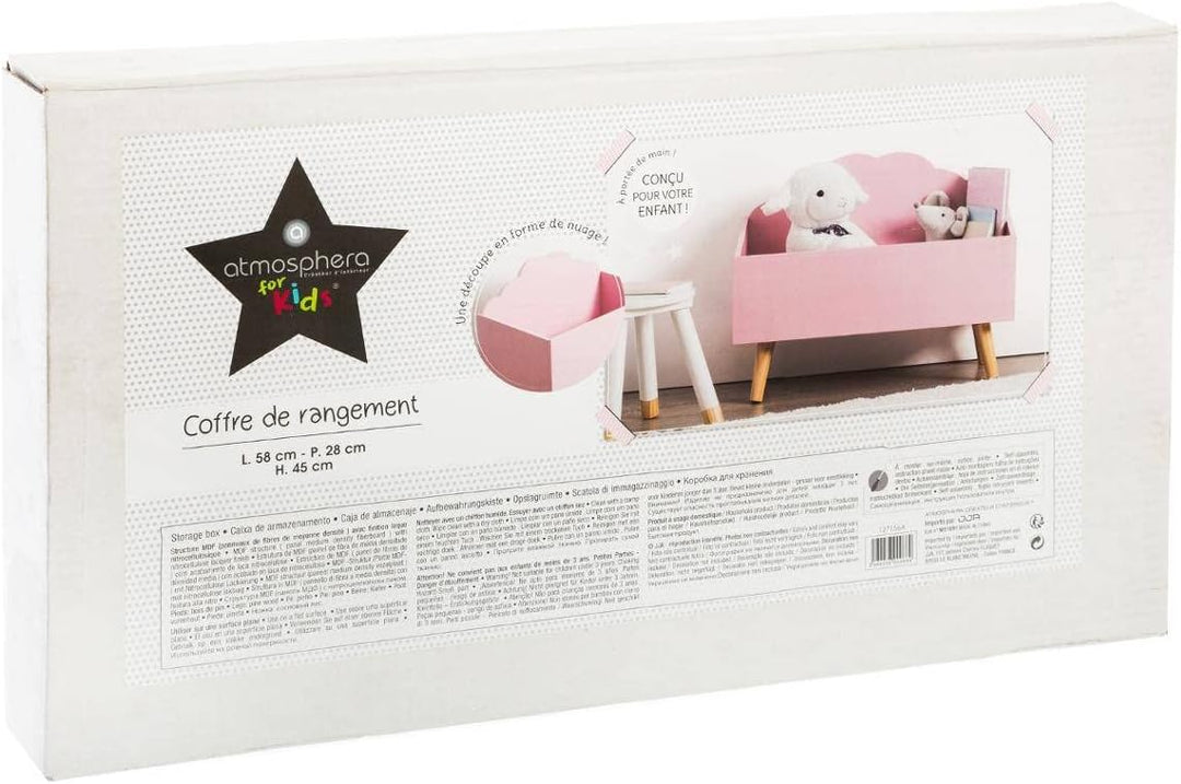 Kinderkiste Wolke rosa - Rosa - Atmosphera créateur d'intérieur L. 58 x l. 45 x H. 28 cm Rosa, L. 58