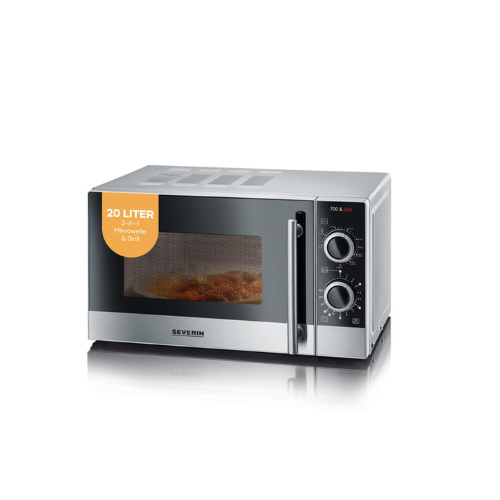 SEVERIN 2-in-1 Mikrowelle mit Grill 700 W, Grillofen mit 9 Automatikprogrammen, Mikrowelle mit Grill