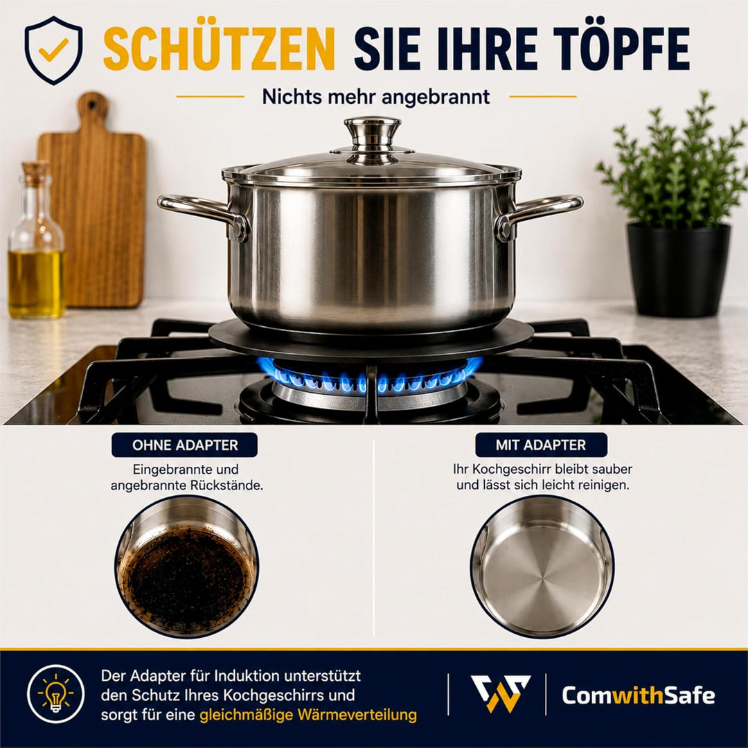 Induktionsadapter, 24 cm, mit abnehmbarem Griff, isoliert, ändert die Farbe nach Gebrauch nicht, Hei
