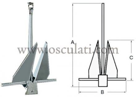 Osculati Danforth Anker 20 kg