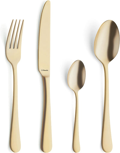Amefa AUSTIN GOLD Besteckset 24-teilig | PVD-veredeltes goldenes Besteck Set | farbigesTafelservice