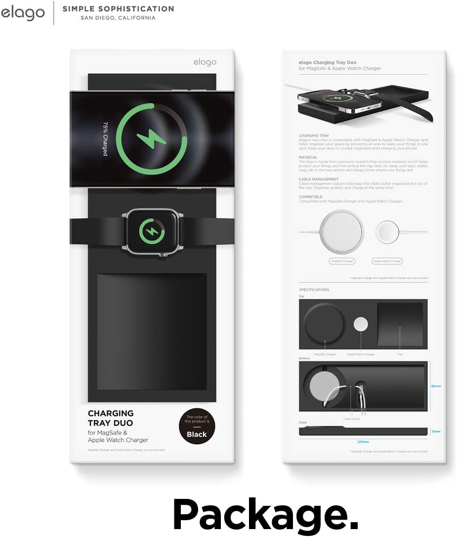 elago Ladeschale Duo Kompatibel mit MagSafe Ladegerät, Kompatibel mit iPhone 15, 14, 13, 12 Serie, K