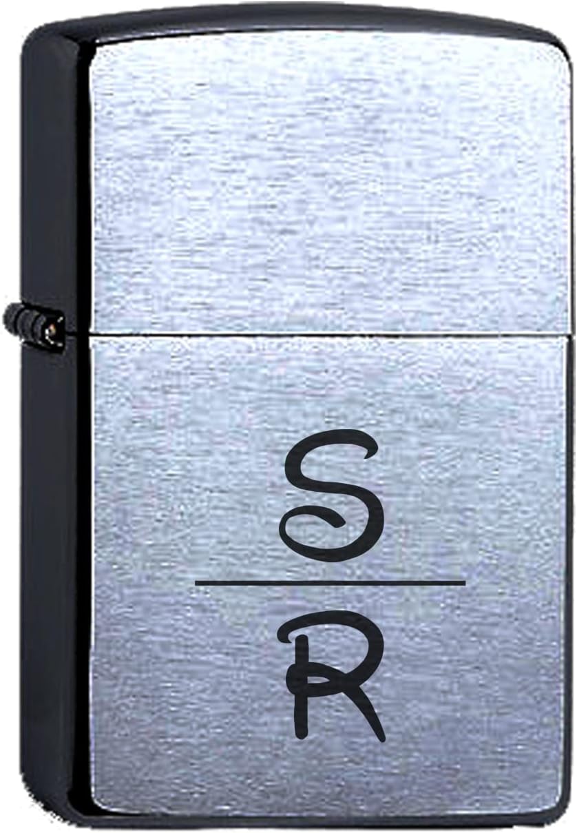 Zippo Benzinfeuerzeug mit Ihren Initialen im modernen Design Gravur Chrome Brushed Wunschgravur pers