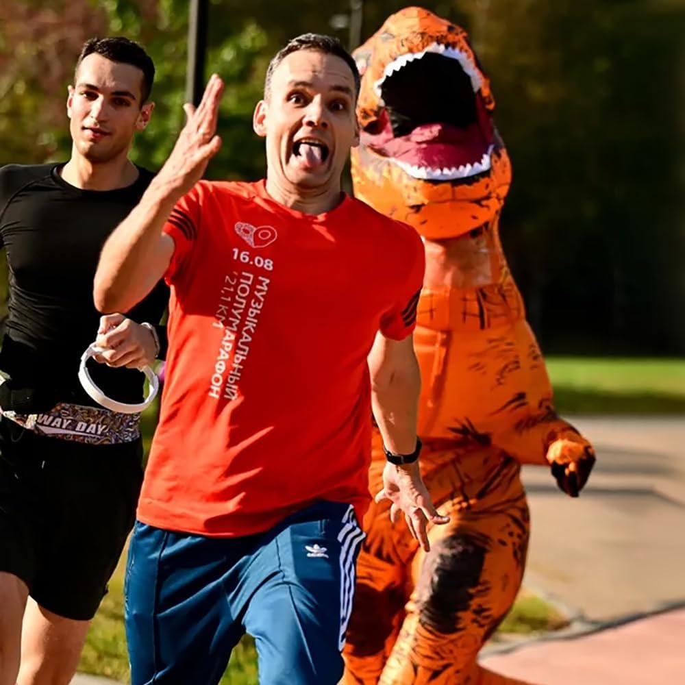 Aufblasbares Dinosaurier-Kostüm für Erwachsene, T-Rex- und Jurassic-Kostüm, lustiges Halloween-Party