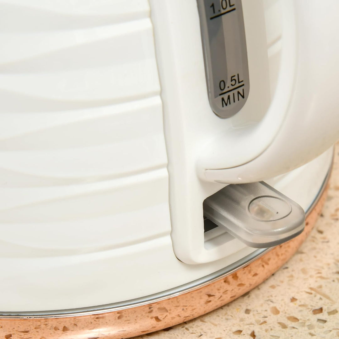 HOMCOM Wasserkocher 1,7 L, 2200W, Kabellos, Schnellkochfunktion, BPA-Frei, Elektrischer Wasserkocher