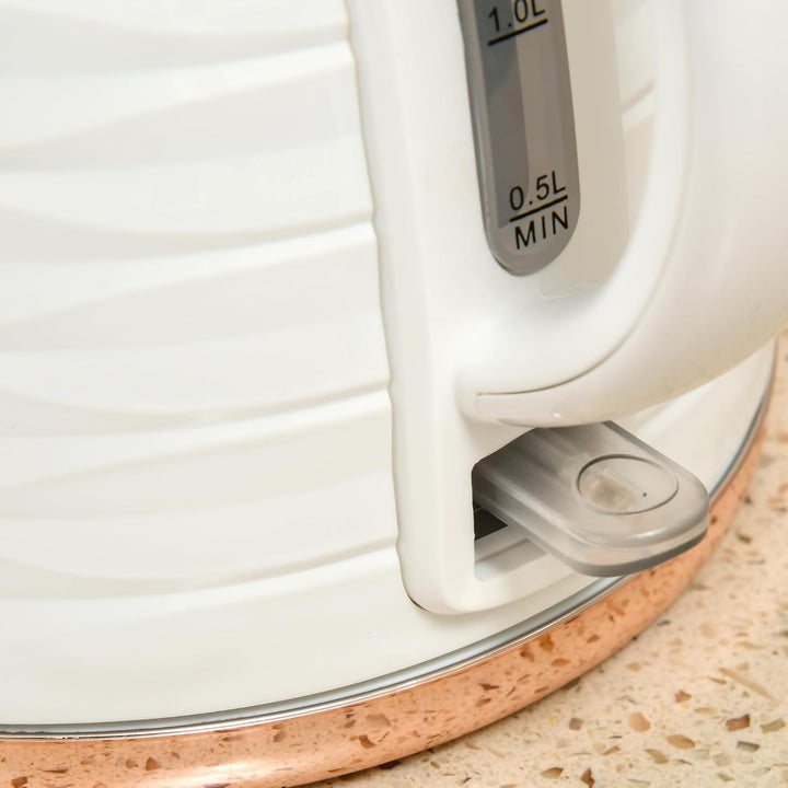 HOMCOM Wasserkocher 1,7 L, 2200W, Kabellos, Schnellkochfunktion, BPA-Frei, Elektrischer Wasserkocher