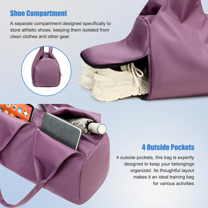 Sporttasche für Damen und Herren mit Schuhfach & Nassfach Weekender Reisetasche Freizeit Handtasche