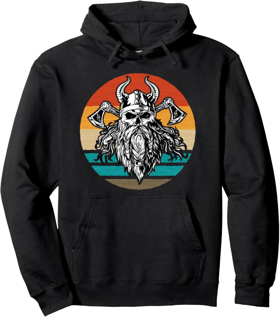 Nordische Mythologie Vintage Wikinger Pullover Hoodie