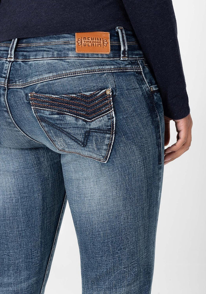 Timezone Damen Slim Enyatz Jeans 25W / 32L Blue Steel Wash, 25W / 32L Blue Steel Wash