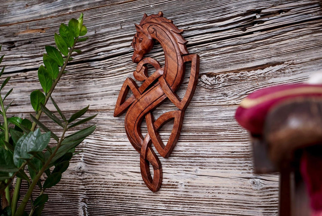 Windalf Cintage Celtic Wandbild ARATON 42 cm Vikings Krieger Pferde Wandrelief Wandobjekt Handarbeit