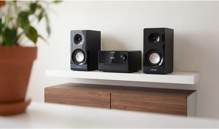 Blaupunkt MS49DAB Micro Stereo Installation mit DAB+ Bluetooth HDMI ARC CD USB FM Radio 100W RMS Opt