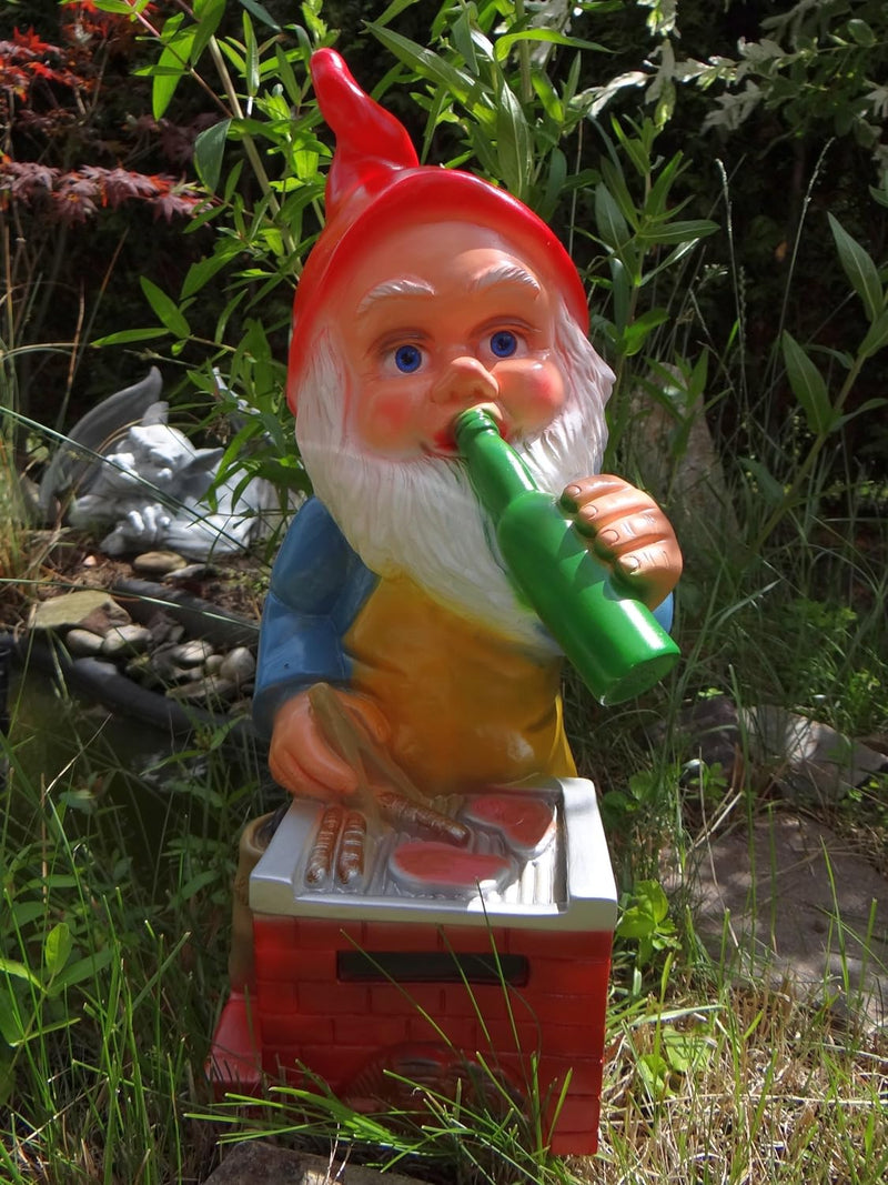 Gartenzwerg Grillmeister aus bruchfestem PVC Zwerg Made in Germany Figur