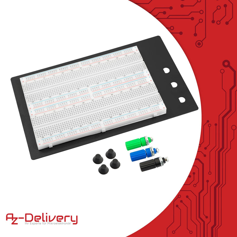 AZDelivery 5 x SYB-1660 Lötfreies Breadboard-Protoboard | Testschaltung Breadboard-Kit | Tie-Point 1