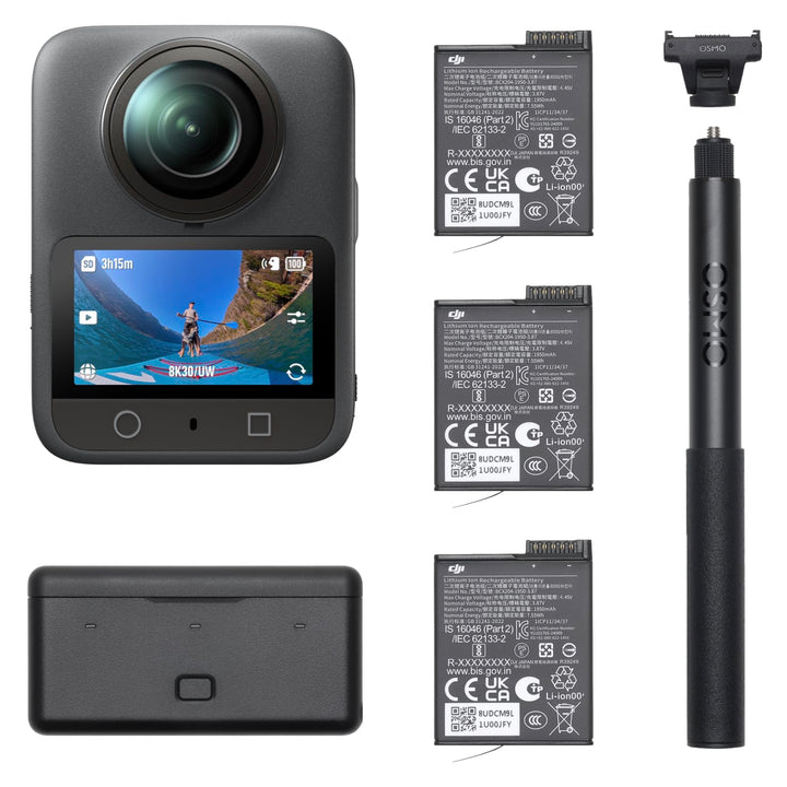 DJI Osmo 360 Adventure Combo – 360 Kamera mit 1-Zoll Sensor, 8K-360° Video, 4K/120fps & 170° Sichtfe