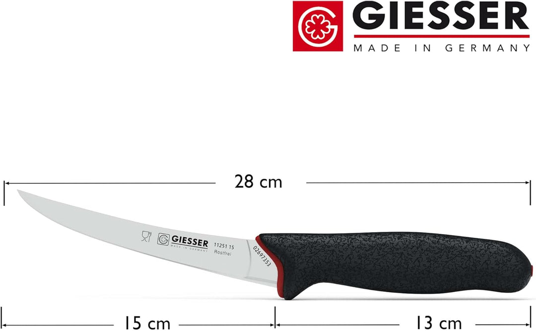 Giesser seit 1776 - Made in Germany - Ausbeinmesser rutschfest PrimeLine, starke Klinge 15 cm, schwa