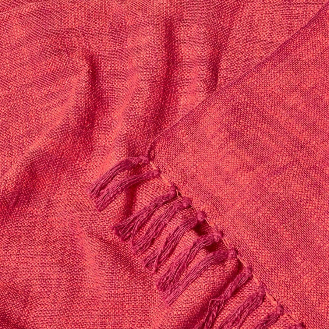 Homescapes extra grosse Tagesdecke Nirvana, rot-orange, Wohndecke/Sofaüberwurf aus 100% Baumwolle, 2