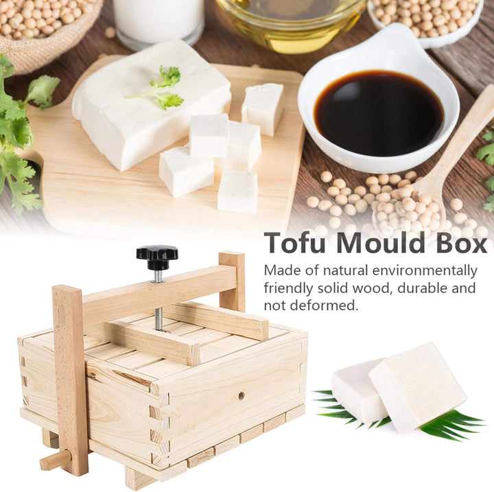 Tofupresse Holz Tofu Maker Form - 2-in-1 Holz Tofu Pressform Käse Form Maker Käsepresse Mit 3 STÜCK