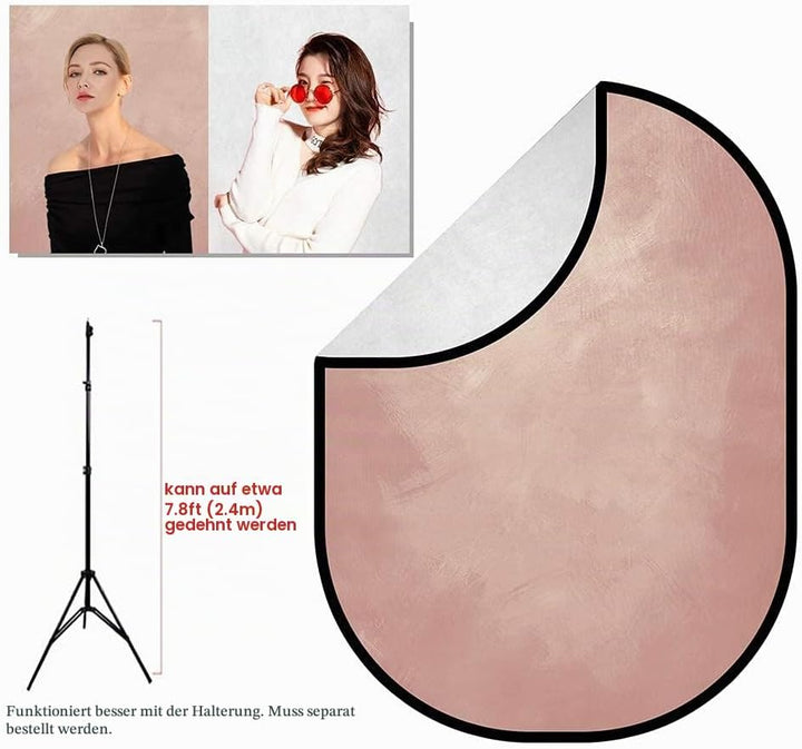Kate 1,5x2m(5x6,5m) Apricot Pink Abstract Texture/Smoke Grey Faltbarer Hintergrund Doppelseitige Mik