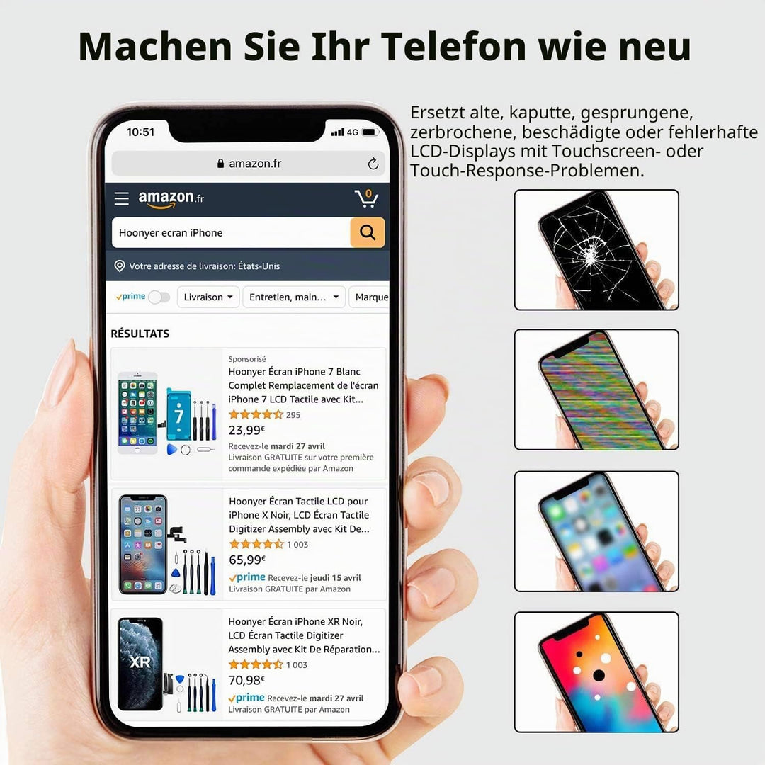 Hoonyer iPhone 11 Display with 3D Touch Function and Digitizer and Repair Kit (iPhone 11 Display), i