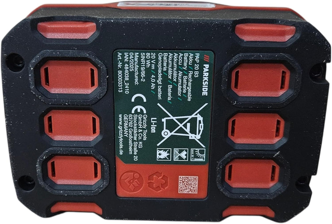 20V Lithium Ionen Akku, 4Ah Parkside XTEAM Serie