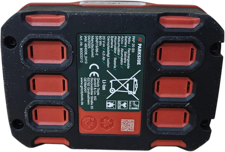 20V Lithium Ionen Akku, 4Ah Parkside XTEAM Serie