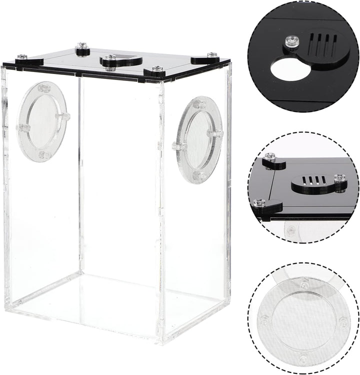 Hemobllo Springspinne Terrarium Set Acryl- -Terrarium: Transparente Reptilienzucht Springspinnen-Zuc