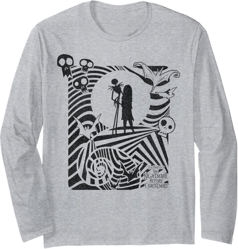 Nightmare Before Christmas Hypnotic Jack And Sally Langarmshirt