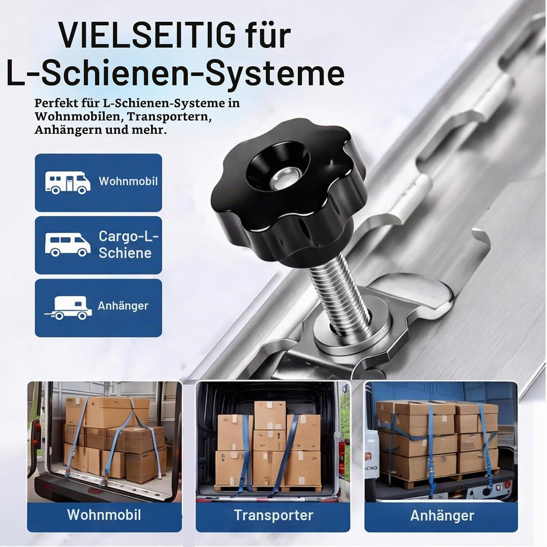 TINA.WIN 12 Stück Schraubfitting Airlineschiene M8x60 Schwarz