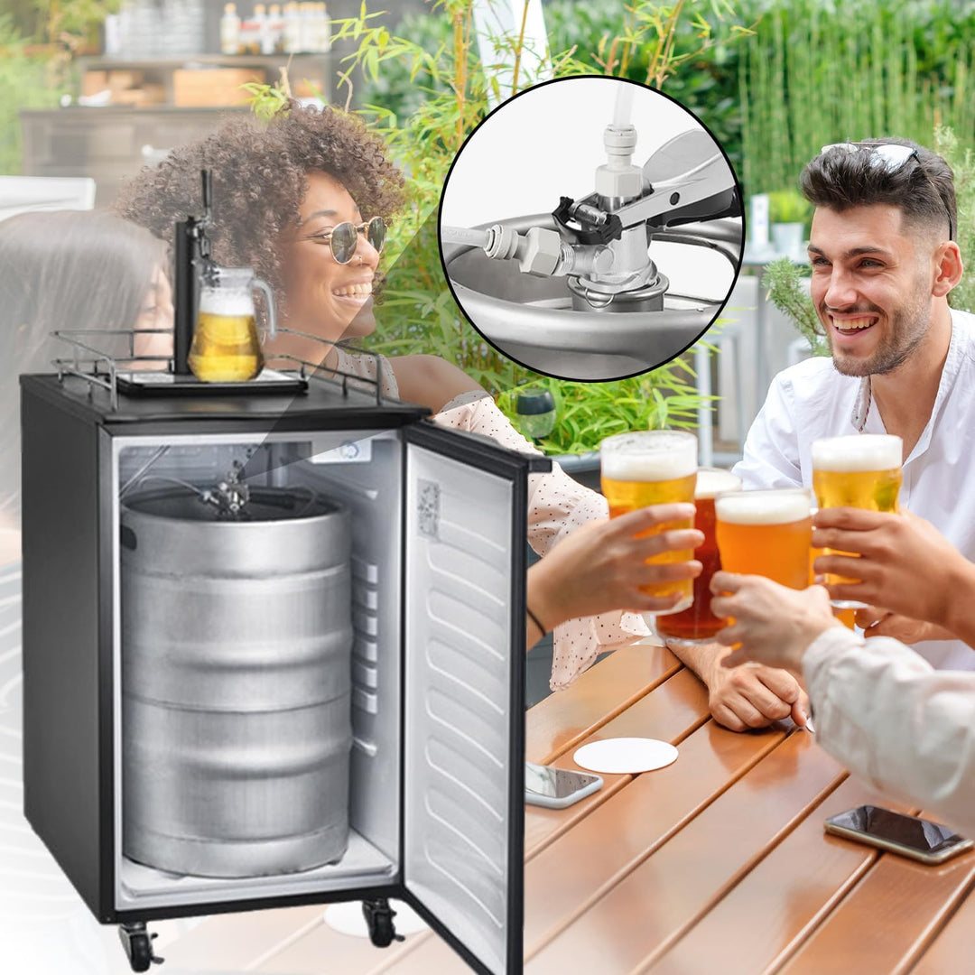 Kegverschluss Zapfkopf Typ D G5/8 Gewinde Keg Zapfanlage mit Überdruckventil, 304 Edelstahl Brauen B