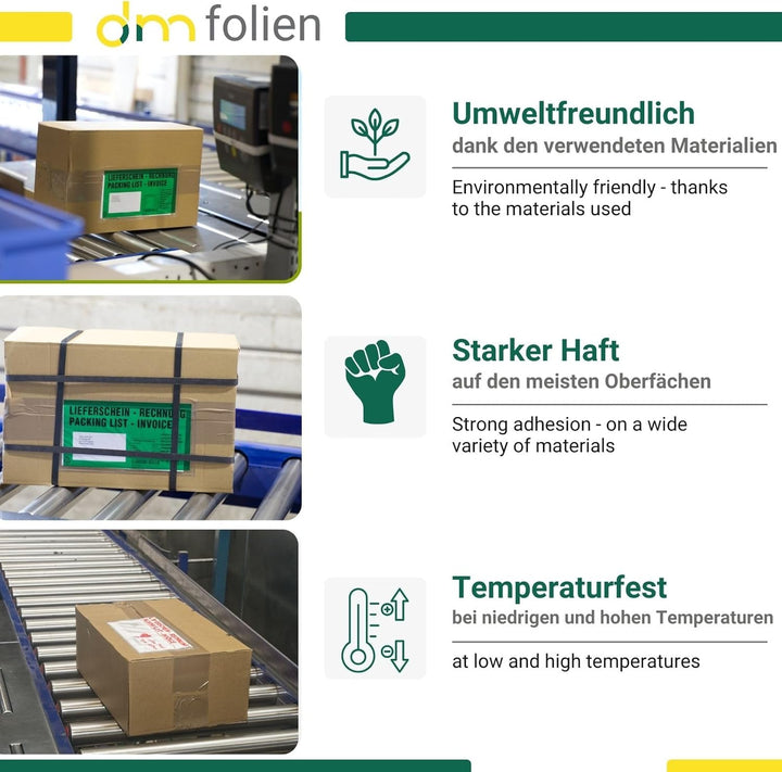 1000 Lieferscheintaschen C5 selbstklebend im Karton Premium | Dokumententaschen aus transparentem PP