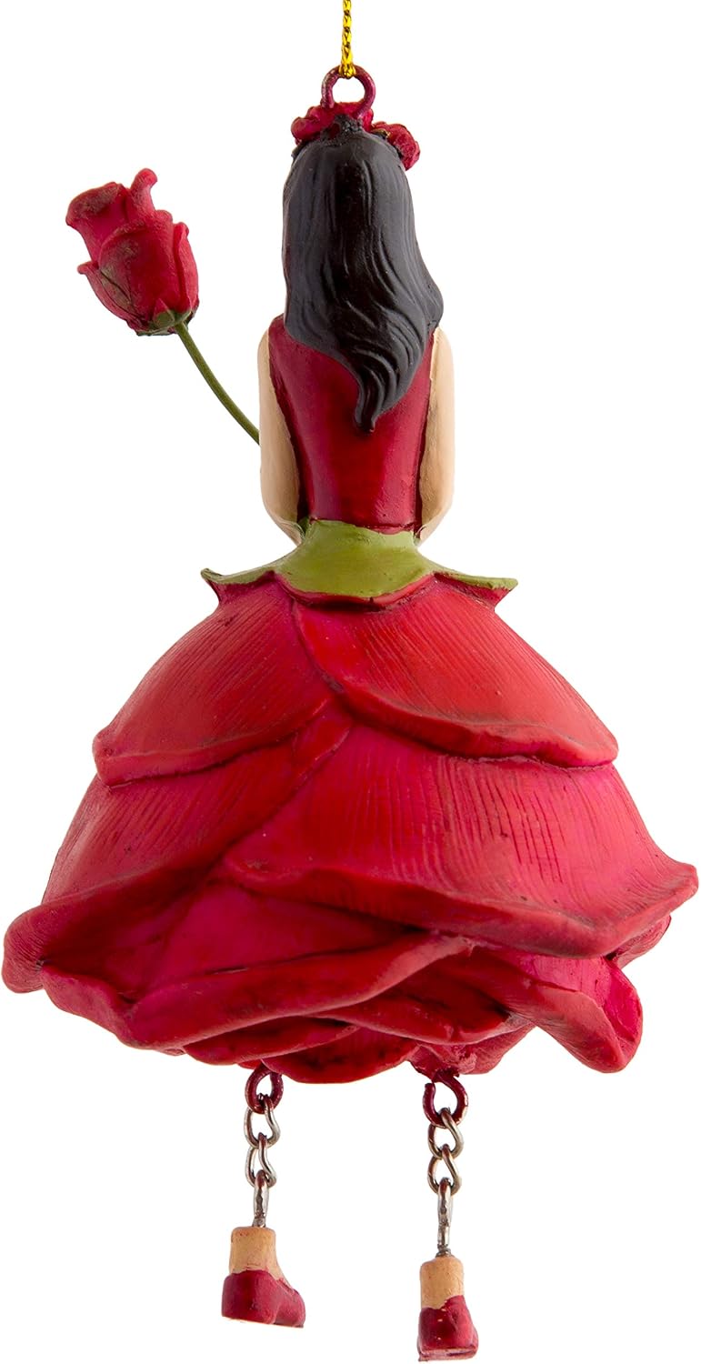 Blumenmädchen Gloria Rose Rot Dekofigur Blumen Garten Figur für Innen (Rot), Rot