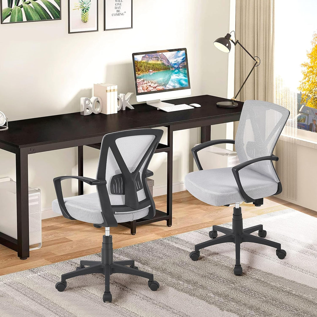 Yaheetech Bürostuhl, Schreibtischstuhl, Drehstuhl mit Netzrückenlehne, Computerstuhl Ergonomischer D