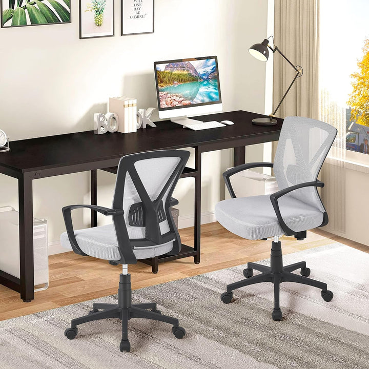 Yaheetech Bürostuhl, Schreibtischstuhl, Drehstuhl mit Netzrückenlehne, Computerstuhl Ergonomischer D
