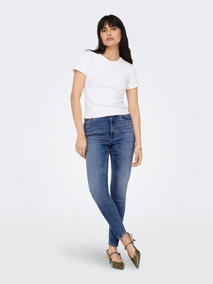 ONLY Female Skinny Jeans ONLBLUSH Mittlere Taille Skinny Fit Jeans 25W / 30L Blau (Medium Blue Denim