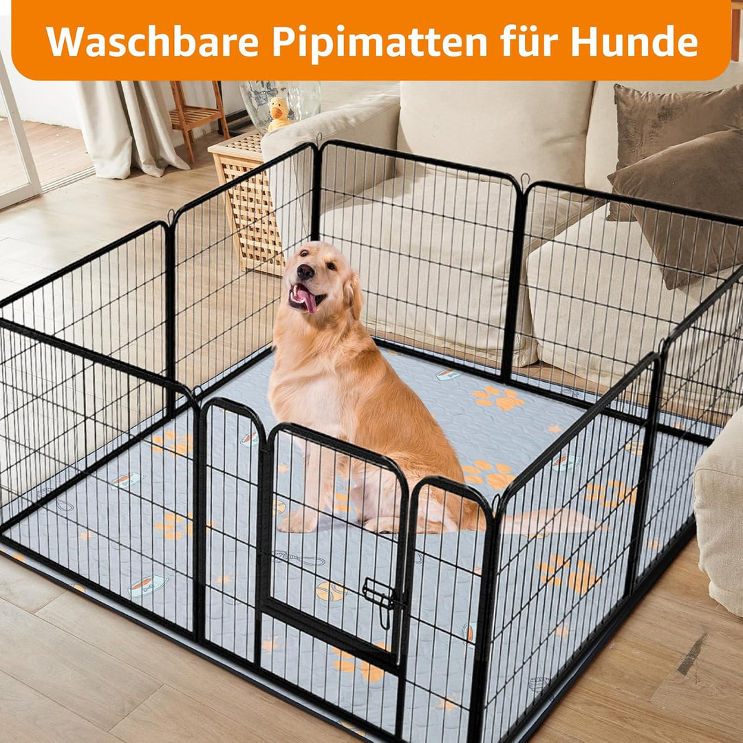 122x122cm Waschbar Welpenunterlagen, 2er Pack super saugfähige PIPI Matten für Hunde, rutschfeste Hu