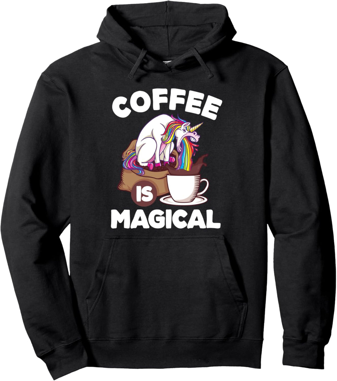 Kaffee Einhorn Pullover Hoodie