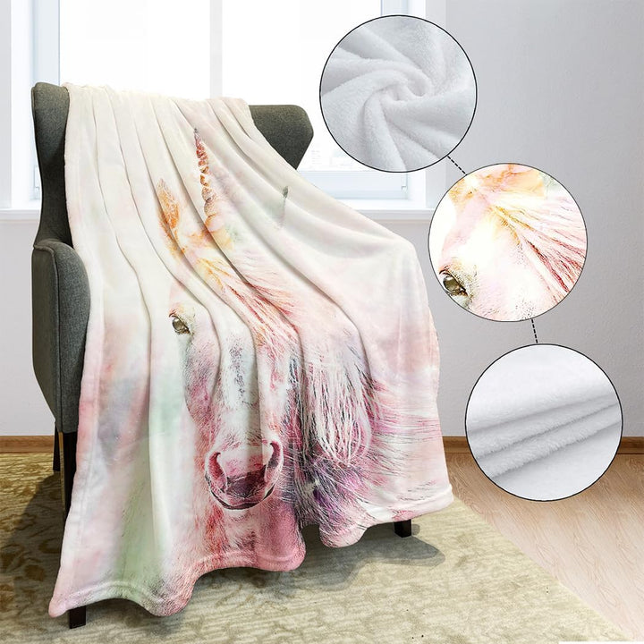 Violetpos 150 x 200 cm Flanell Decke Weich Fleecedecke Kuscheldecken SanftBettüberwurf Regenbogen Sc