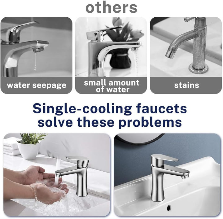 FENYW Gäste WC Bad Kaltwasserarmatur Klein Wasserhahn Kaltwasser nur Kaltwass Einhebel Wasserhahn Ba