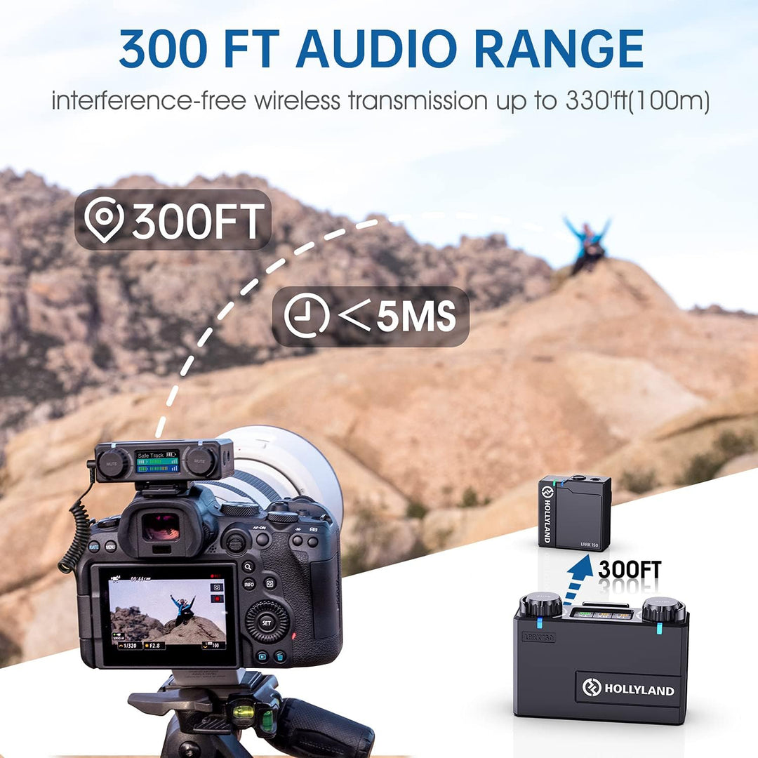 Hollyland Lark 150 Wireless Lavalier Mikrofon mit Aufladebox für Smartphone Kamera Camcorder 2.4GHz