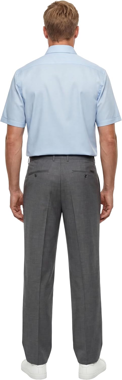 OLYMP Herren Businesshemd Kurzarm Luxor,Männer,Einfarbig,Comfort fit,New Kent,blau 15,47