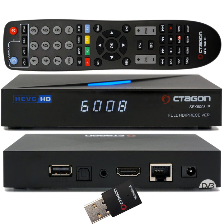 OCTAGON SFX6008 IP WL Full-HD H.265 HEVC, E2 Linux Set-Top Box & Smart Internet TV Receiver, Sat to