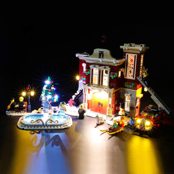 BRIKSMAX Led Beleuchtungsset für Lego Creator Winterliche Feuerwache,Kompatibel Mit Lego 10263 Baust