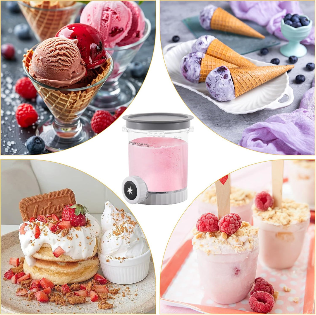 Hejo 2 Stück Behälter für Ninja Swirl, Eisbehälter für Ninja Creami Swirl NC700EU NC701EU-Serie, 480