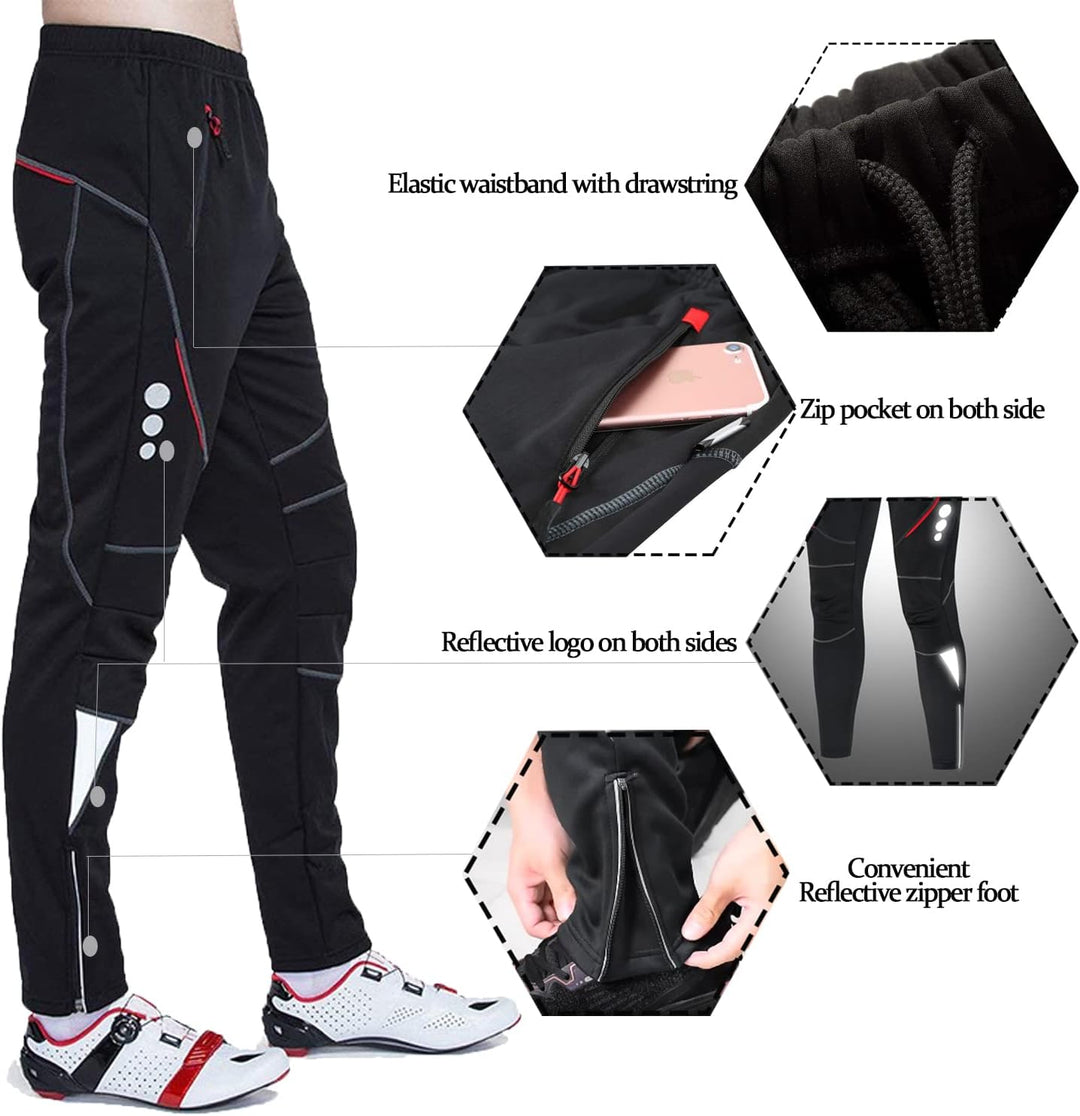 HOMTOL Fahrradhose Herren Winter Thmero Radhose lang Outdoorhose Winddicht Atmungsaktiv Wasserabweis
