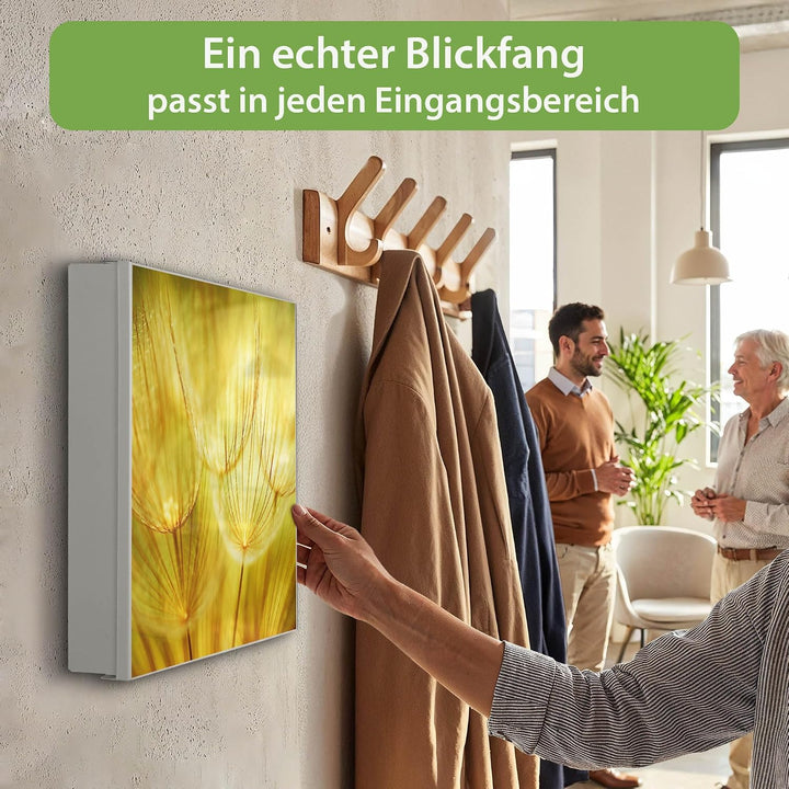 banjado Grosser Schlüsselkasten Metall - Schlüsselbox 30x30cm beschreibbarer mit 32 Haken - Schlüsse