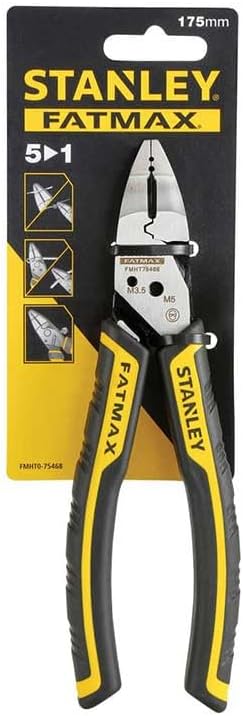 Stanley FatMax 5-in-1 Multifunktionszange (präzises Schneiden mit Crimpzangen-, Abisolierzangen-, Bo